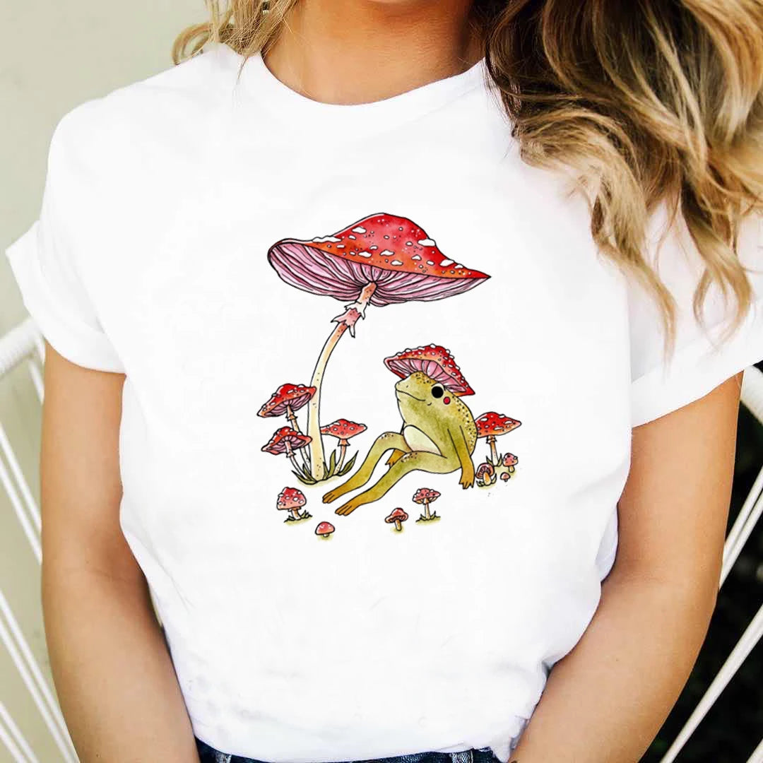 Frog Cottagecore mushroom Collection - Womens T-shirt